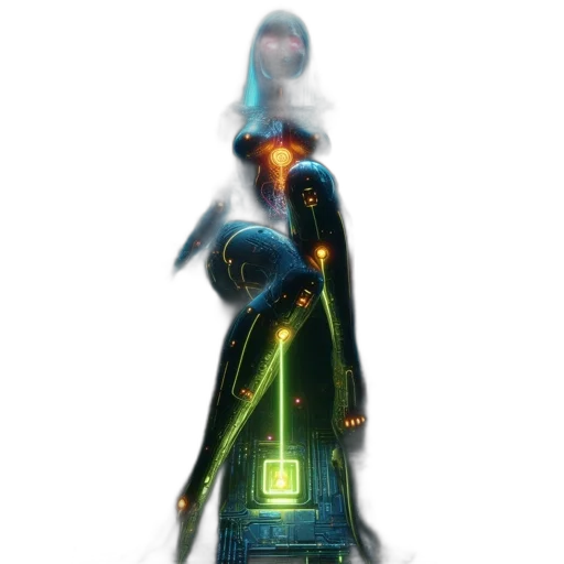 dress, staff, robot, sword transparent PNG cut-out
