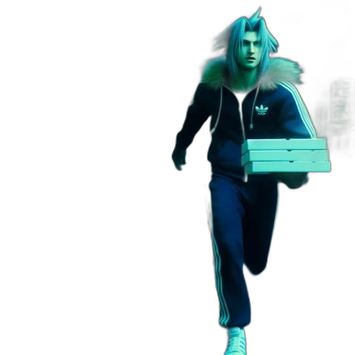 jacket, creature, robot, vaporwave transparent PNG cut-out