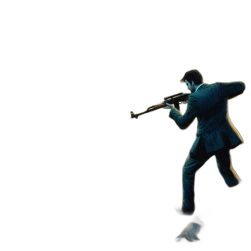 weapon, staff, jacket, robot transparent PNG cut-out