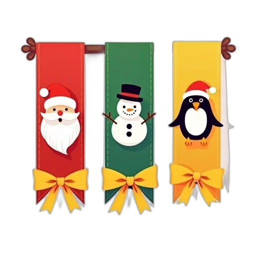 festive, illustration, featuring, three transparent PNG cut-out
