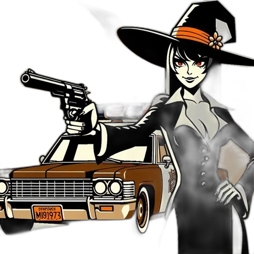 car, weapon, staff, hat transparent PNG cut-out