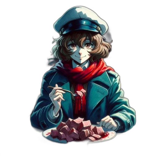 food, face, jacket, hat transparent PNG cut-out