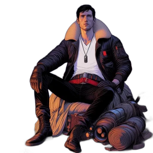 jacket, concept art, comic book art, cyberpunk transparent PNG cut-out