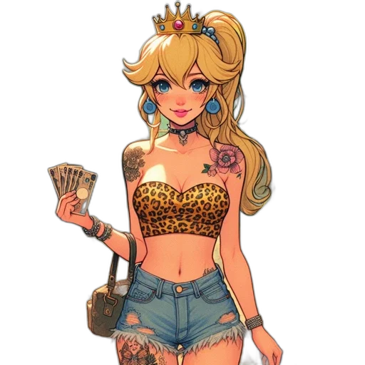 crown, dress, fantasy art, pixel art transparent PNG cut-out