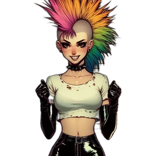 hair, staff, cyberpunk, concept art transparent PNG cut-out
