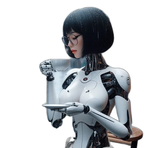 robot, weapon, concept art, cyberpunk transparent PNG cut-out