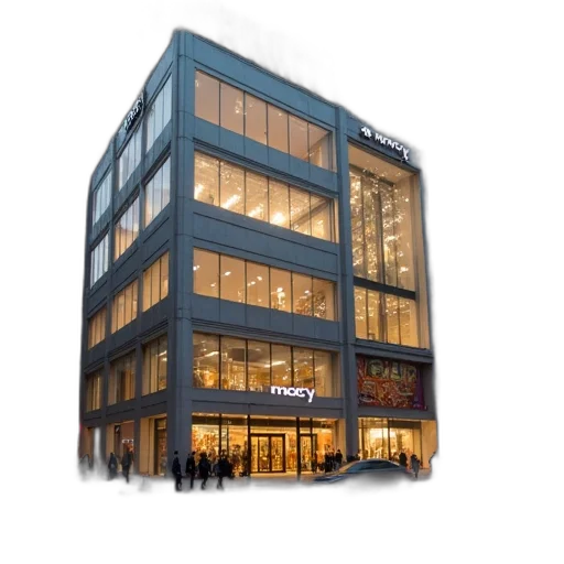 building, 3d render, macy, store transparent PNG cut-out