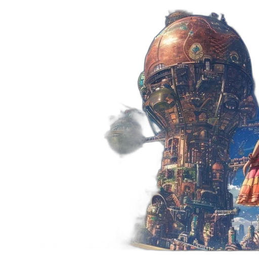 robot, dress, mask, crown transparent PNG cut-out