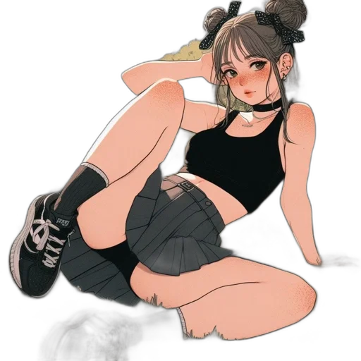 dress, anime, concept art, cartoon transparent PNG cut-out