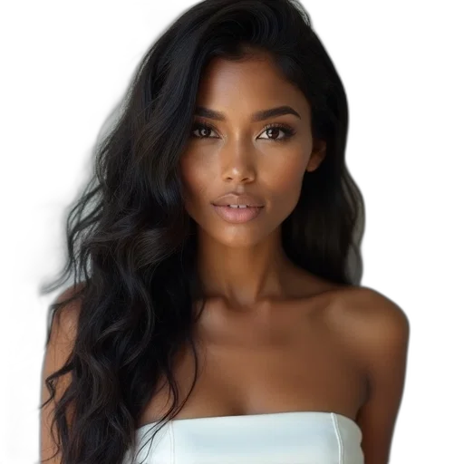 hair, dress, face, jewelry transparent PNG cut-out