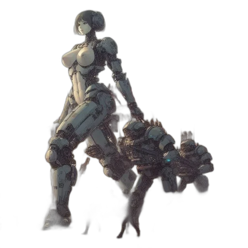 robot, weapon, creature, staff transparent PNG cut-out