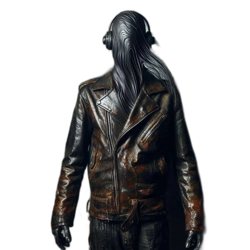 jacket, hair, creature, mask transparent PNG cut-out