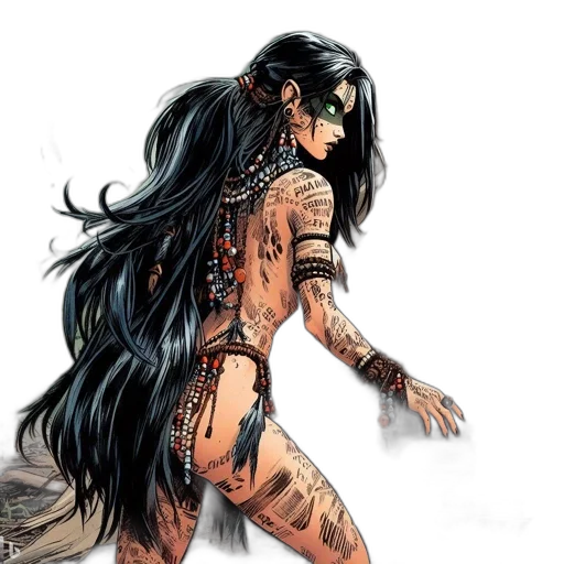 comic book art, fantasy art, concept art, watercolor transparent PNG cut-out