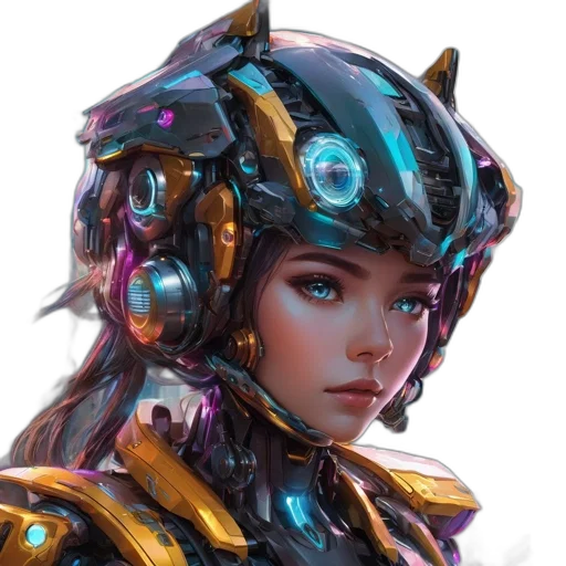 robot, face, mask, crown transparent PNG cut-out