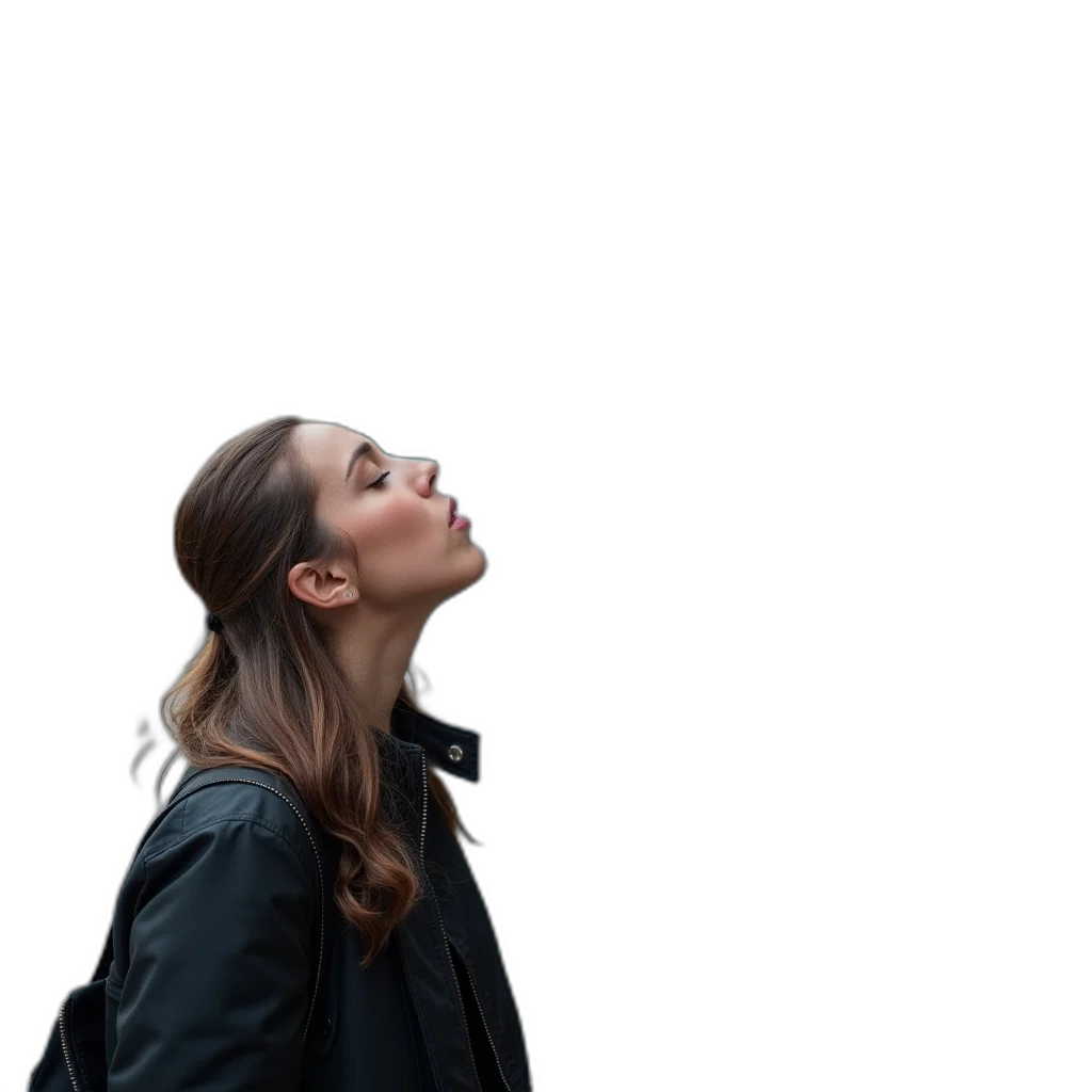 face, jacket, outer space, fog transparent PNG cut-out
