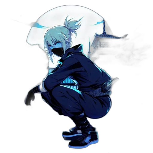 jacket, mask, hat, staff transparent PNG cut-out