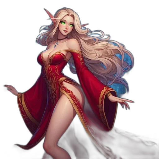 dress, fantasy art, concept art, comic book art transparent PNG cut-out
