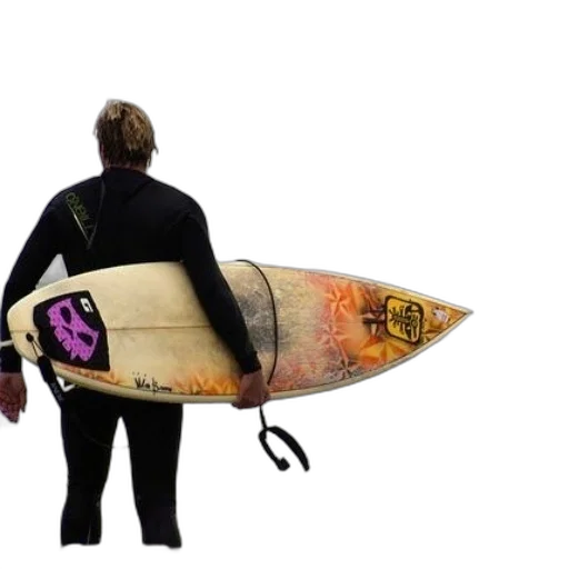 jacket, surfer, wetsuit, holds transparent PNG cut-out