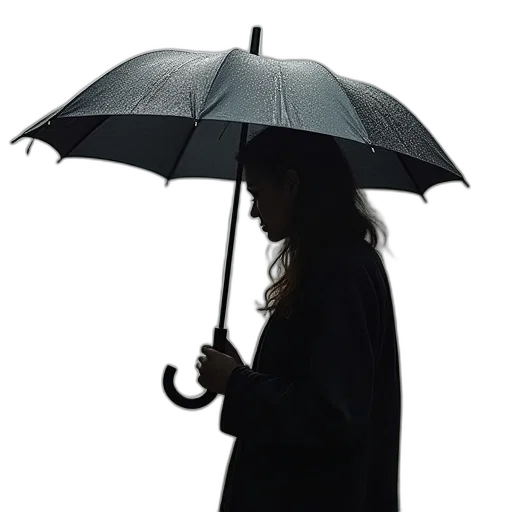umbrella, jacket, staff, hat transparent PNG cut-out