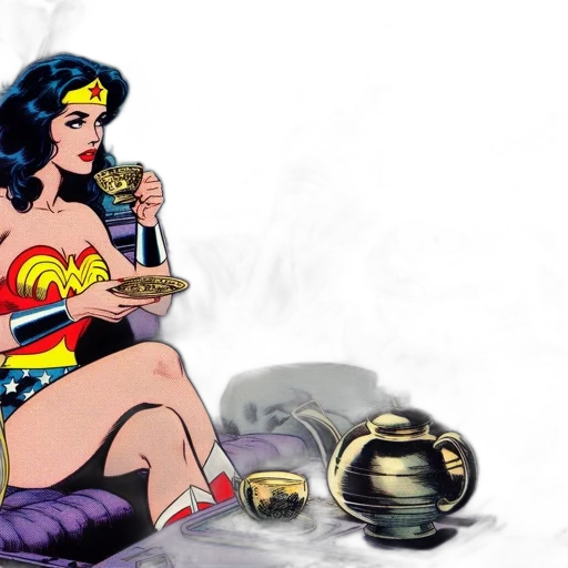 comic book art, concept art, cartoon, wonder transparent PNG cut-out