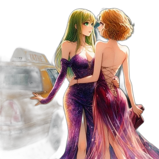 dress, concept art, watercolor, fantasy art transparent PNG cut-out