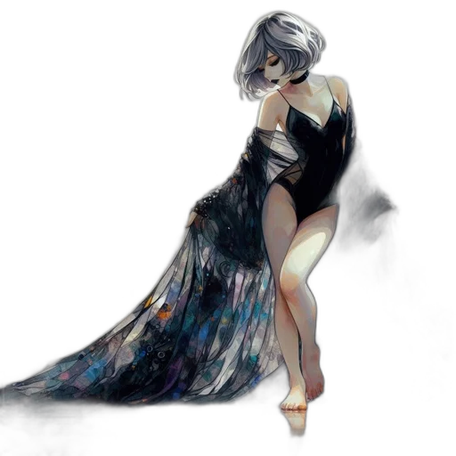 dress, concept art, fantasy art, watercolor transparent PNG cut-out