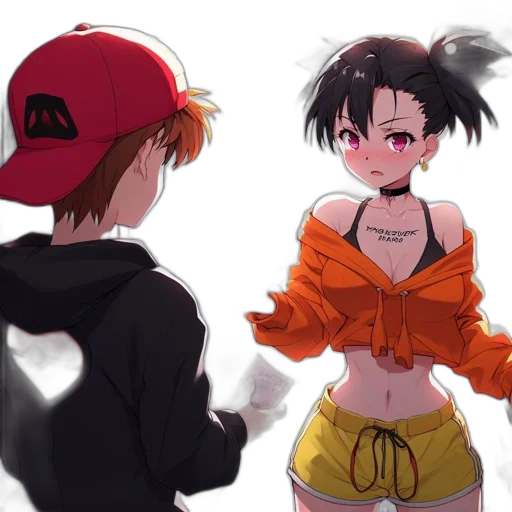 jacket, hat, anime, concept art transparent PNG cut-out
