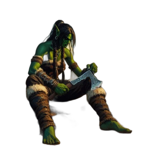 creature, mask, staff, weapon transparent PNG cut-out