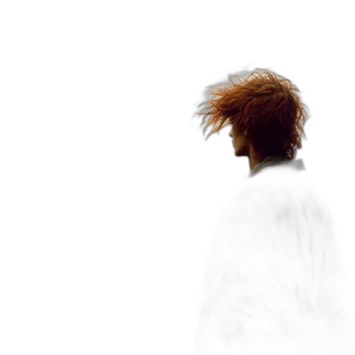 hair, jacket, face, creature transparent PNG cut-out