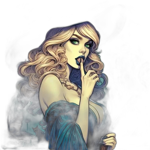 dress, mask, fantasy art, comic book art transparent PNG cut-out