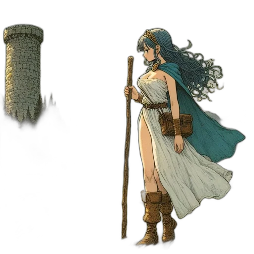 sword, dress, weapon, staff transparent PNG cut-out