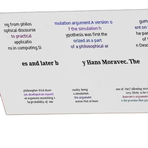 philosophical, argument, about, simulation transparent PNG cut-out