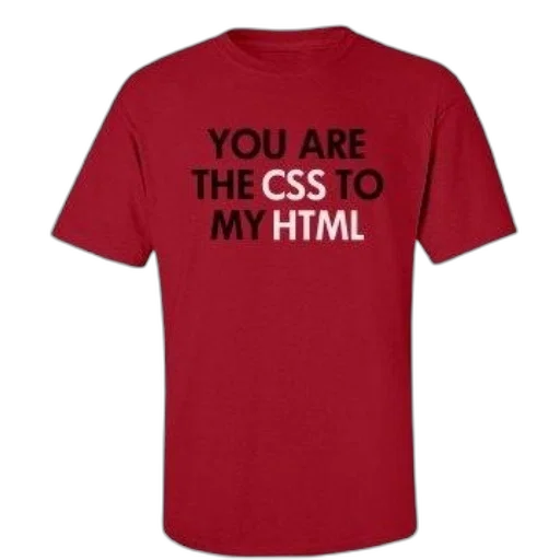 red, t-shirt, text, css transparent PNG cut-out