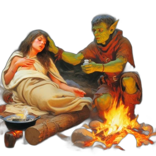 concept art, fantasy art, oil painting, photorealistic transparent PNG cut-out