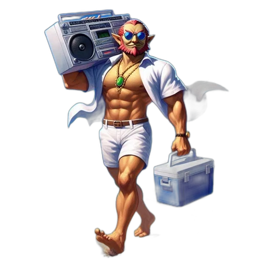 robot, vaporwave, concept art, pixel art transparent PNG cut-out