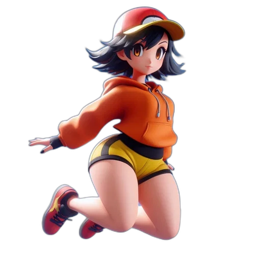 dress, hat, staff, weapon transparent PNG cut-out