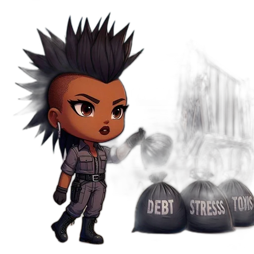 concept art, 3d render, cartoon, cyberpunk transparent PNG cut-out