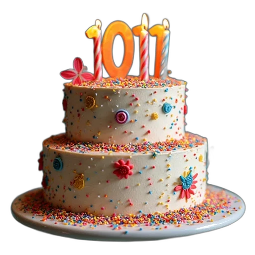 3d render, birthday, cake, features transparent PNG cut-out