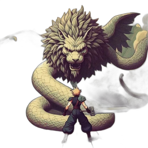 dragon, creature, staff, fantasy art transparent PNG cut-out