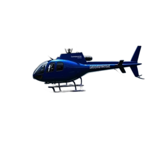 3d render, photorealistic, blue, helicopter transparent PNG cut-out
