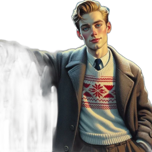 jacket, face, concept art, fantasy art transparent PNG cut-out