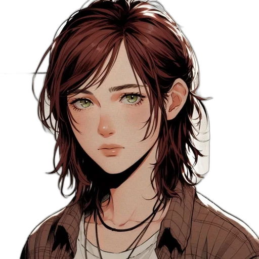 face, hair, jacket, staff transparent PNG cut-out
