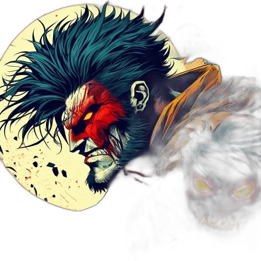mask, face, concept art, comic book art transparent PNG cut-out