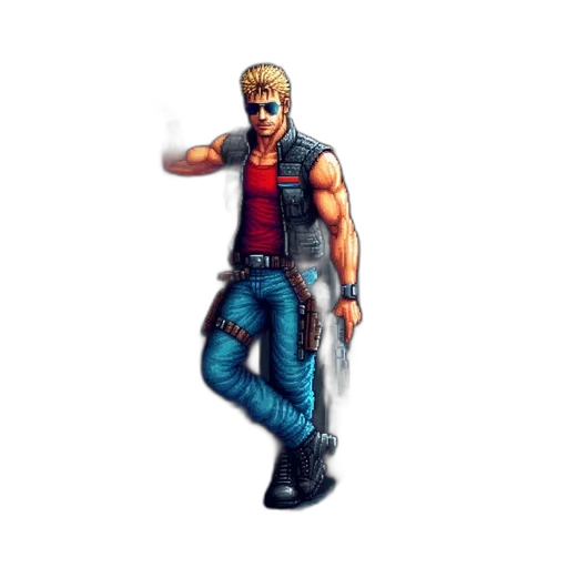 jacket, weapon, staff, pixel art transparent PNG cut-out