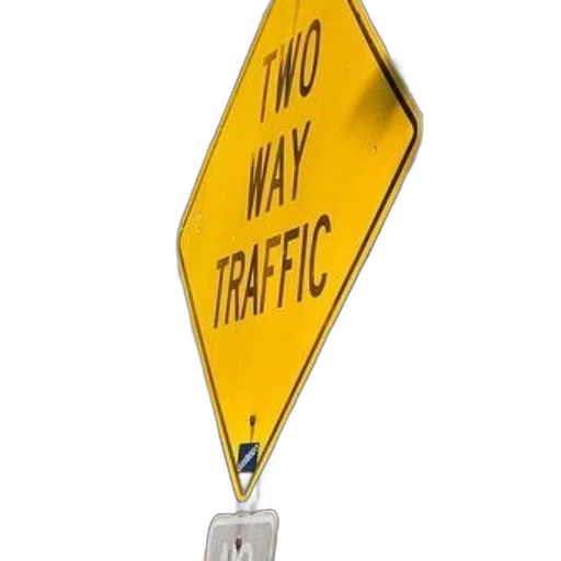 yellow, diamond-shaped, sign, two transparent PNG cut-out