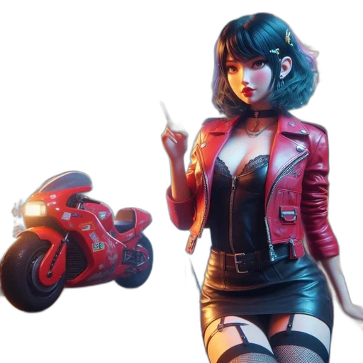 jacket, weapon, concept art, 3d render transparent PNG cut-out
