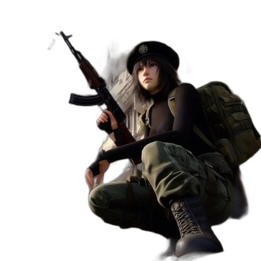 weapon, jacket, animal, hat transparent PNG cut-out