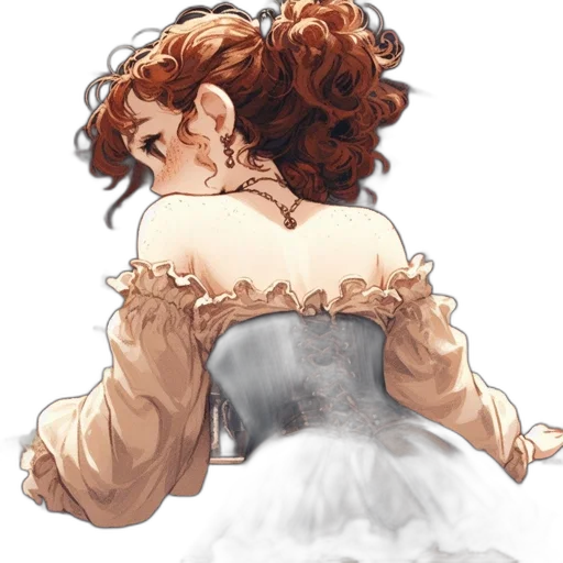 dress, crown, jacket, hair transparent PNG cut-out