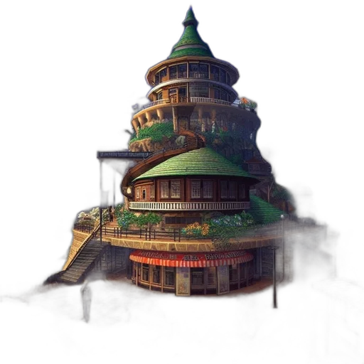 building, crown, hat, staff transparent PNG cut-out