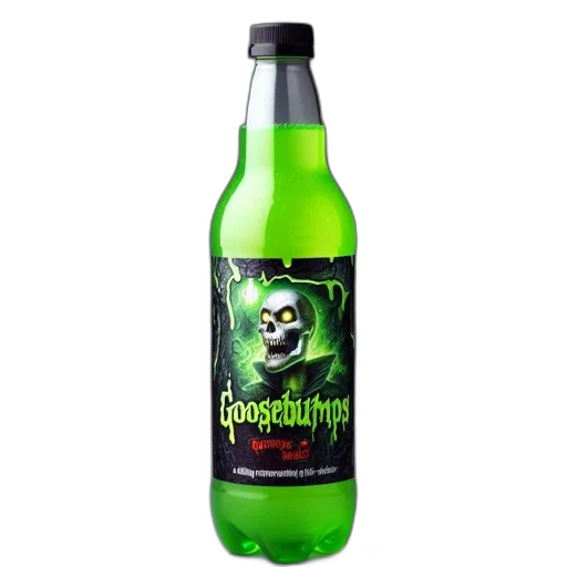 bottle, image, shows, green-liquid-filled transparent PNG cut-out